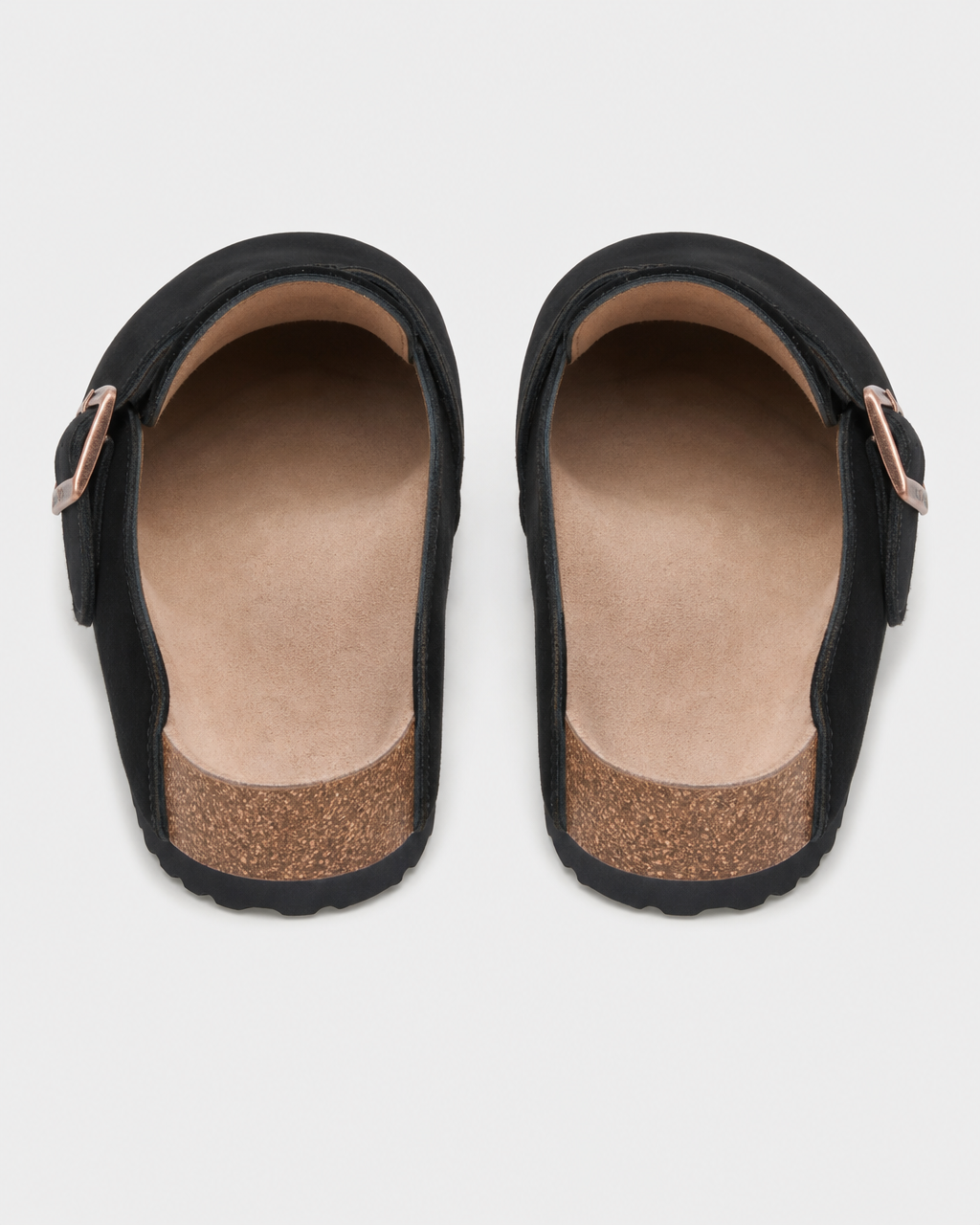 Black backless heel view