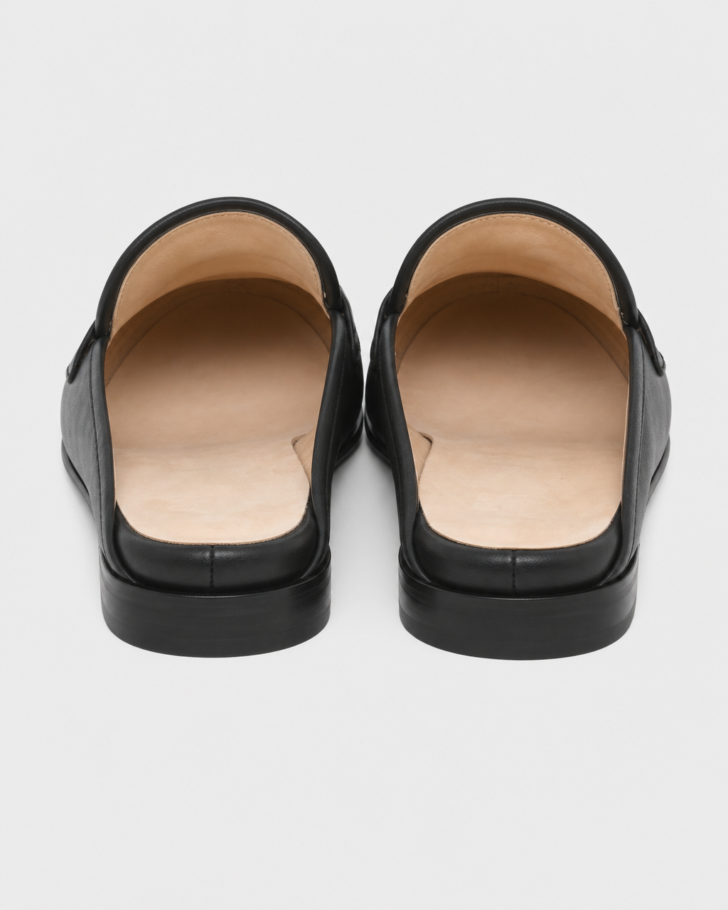 Black backless heel view