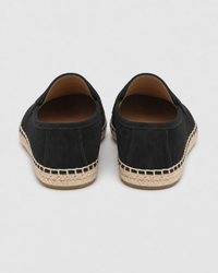 Black espadrille heel view