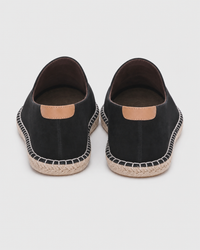 Black espadrille heel view