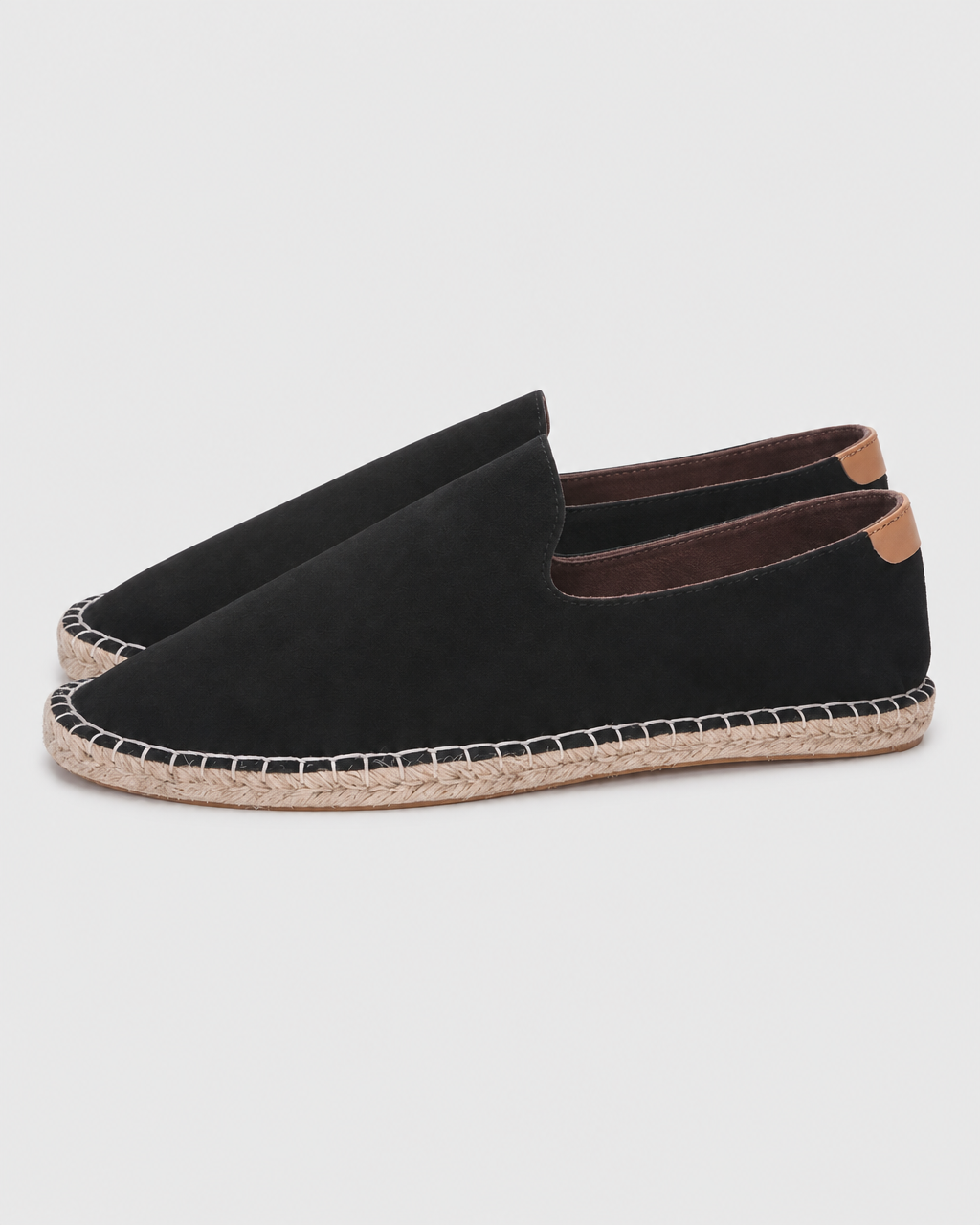 Black espadrille side view