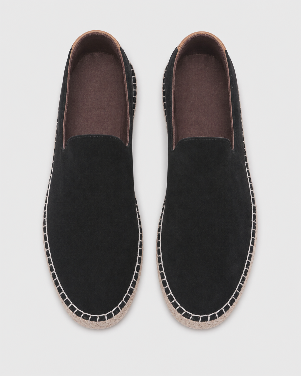 Black espadrille top view