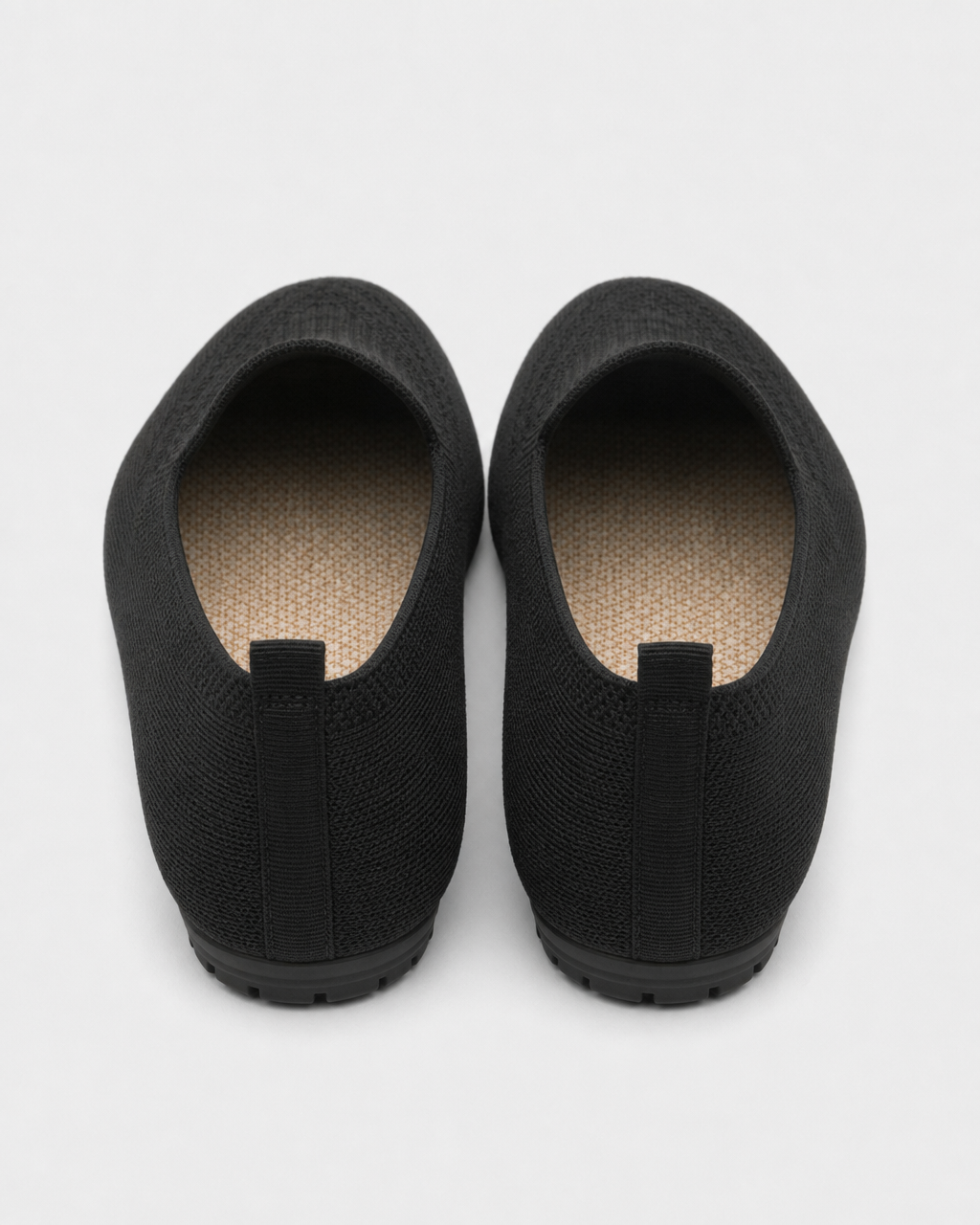 Black flat heel view