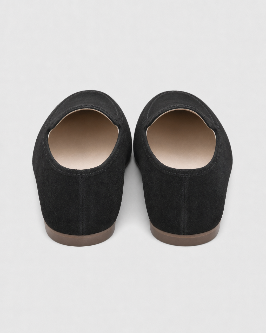 Black flat heel view