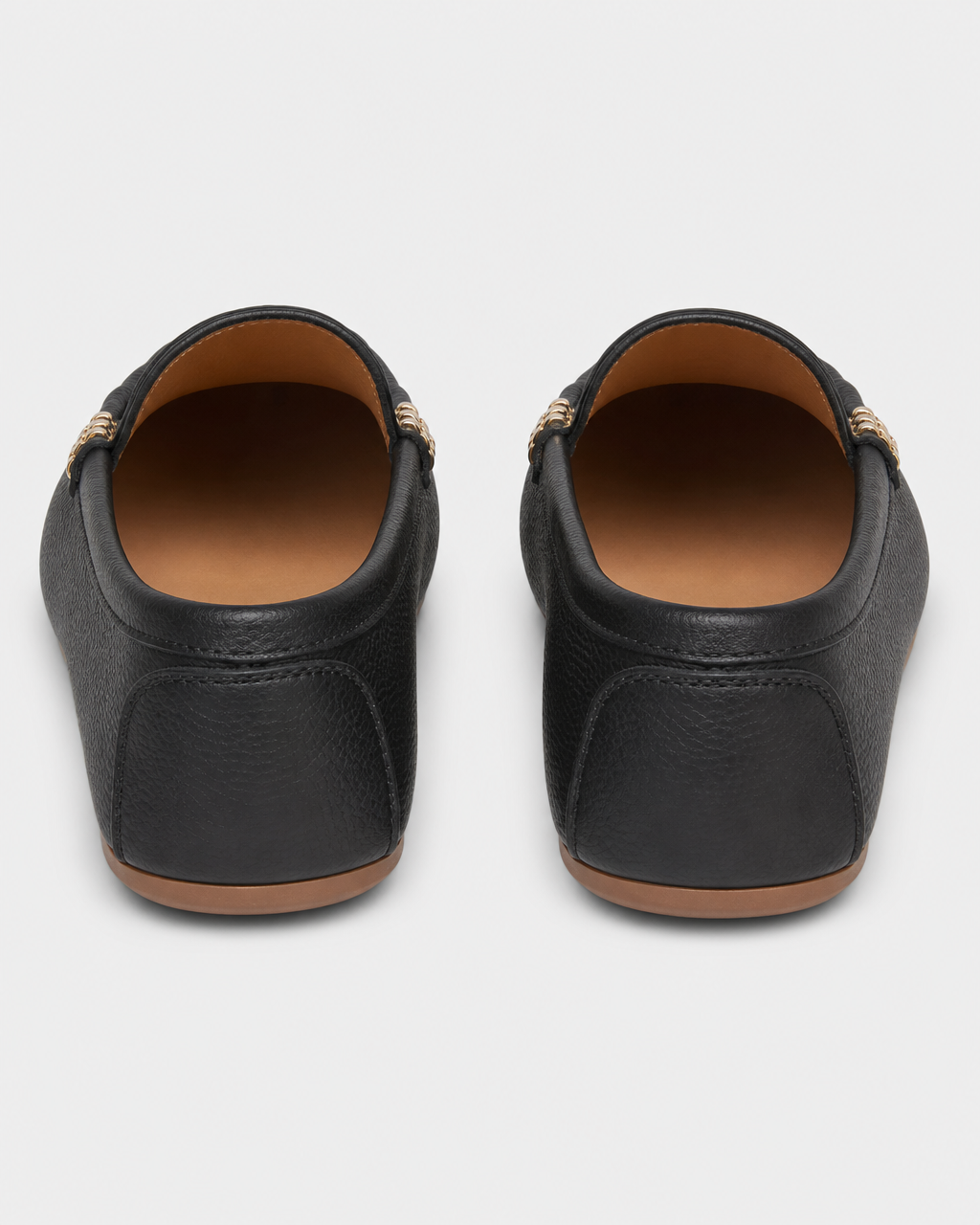 Black flat heel view