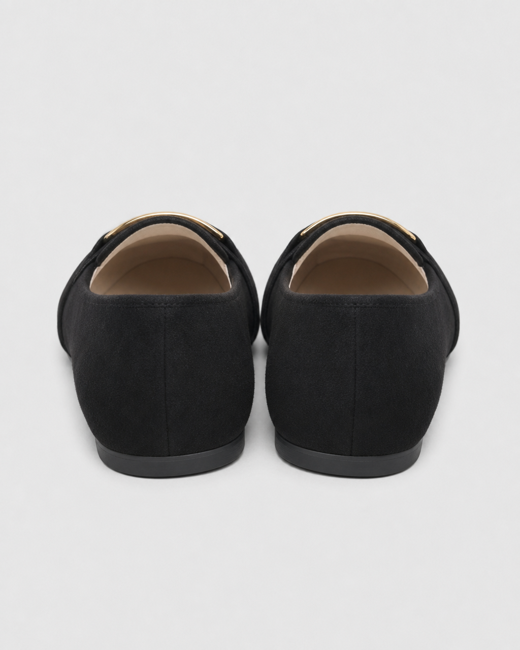 Black flat heel view