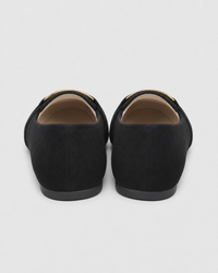 Black flat heel view