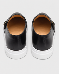 Black monk heel view