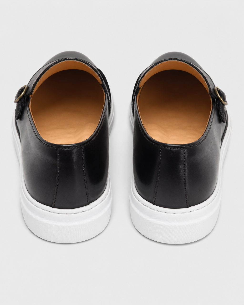 Black monk heel view