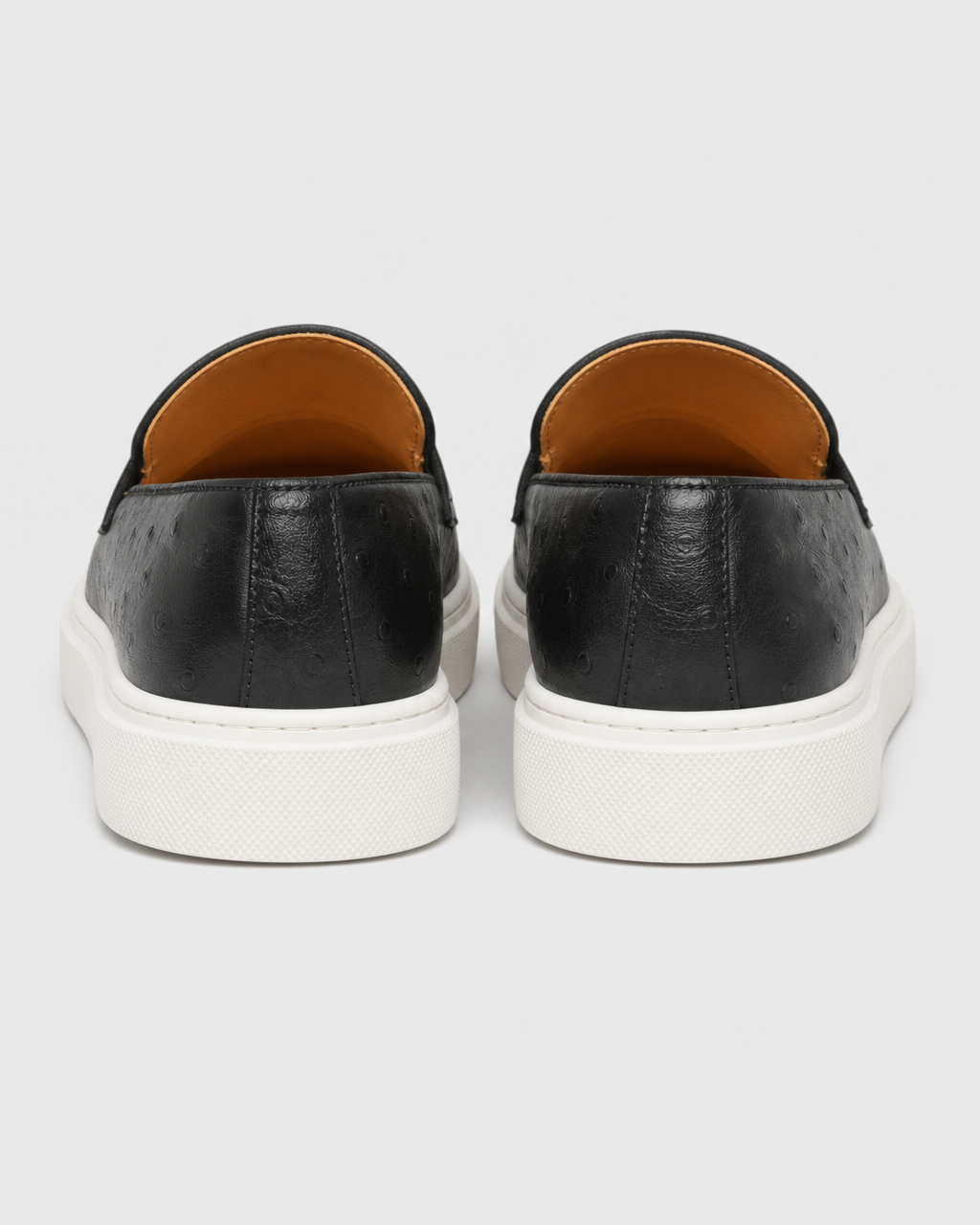 Black penny heel view