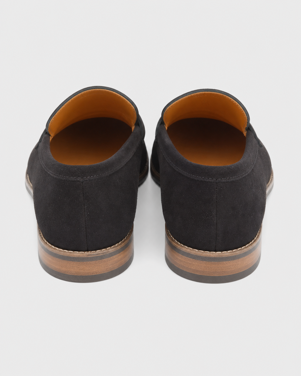 Black penny heel view
