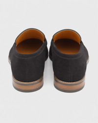 Black penny heel view