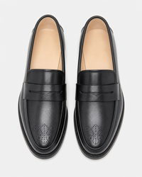 Black penny top view