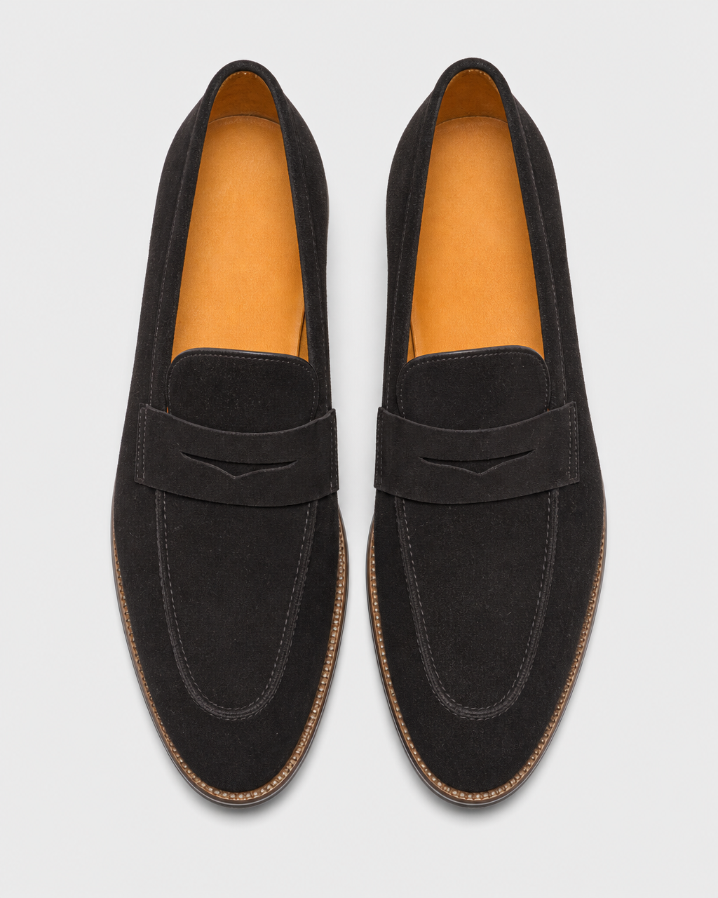 Black penny top view