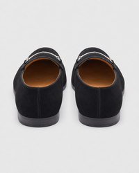 Black platform heel view