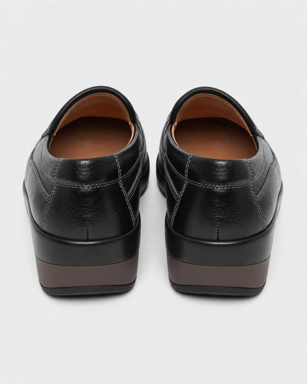 Black platform heel view