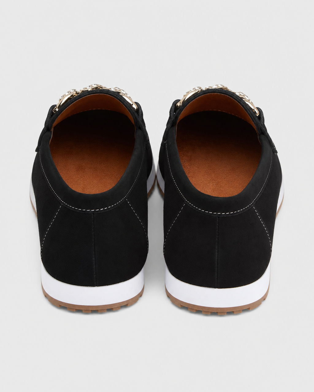 Black platform heel view