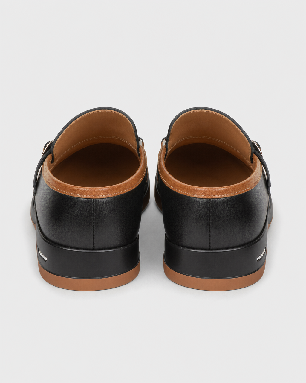 Black platform heel view