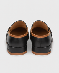 Black platform heel view