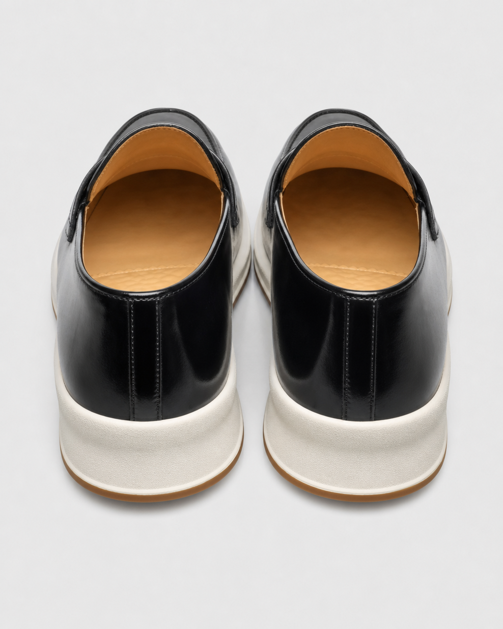 Black platform heel view