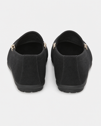Black slip on heel view