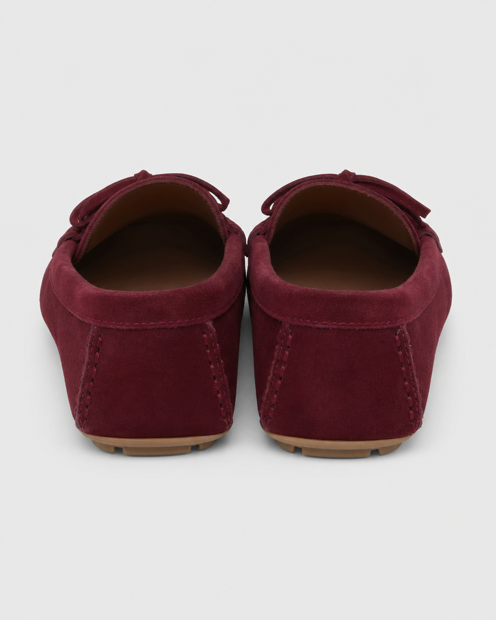 Burgundy flat heel view