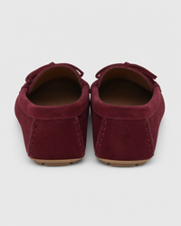 Burgundy flat heel view