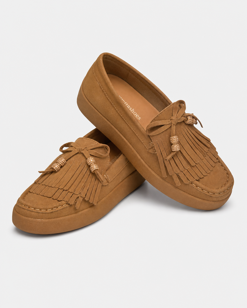 Pair of cognac flat