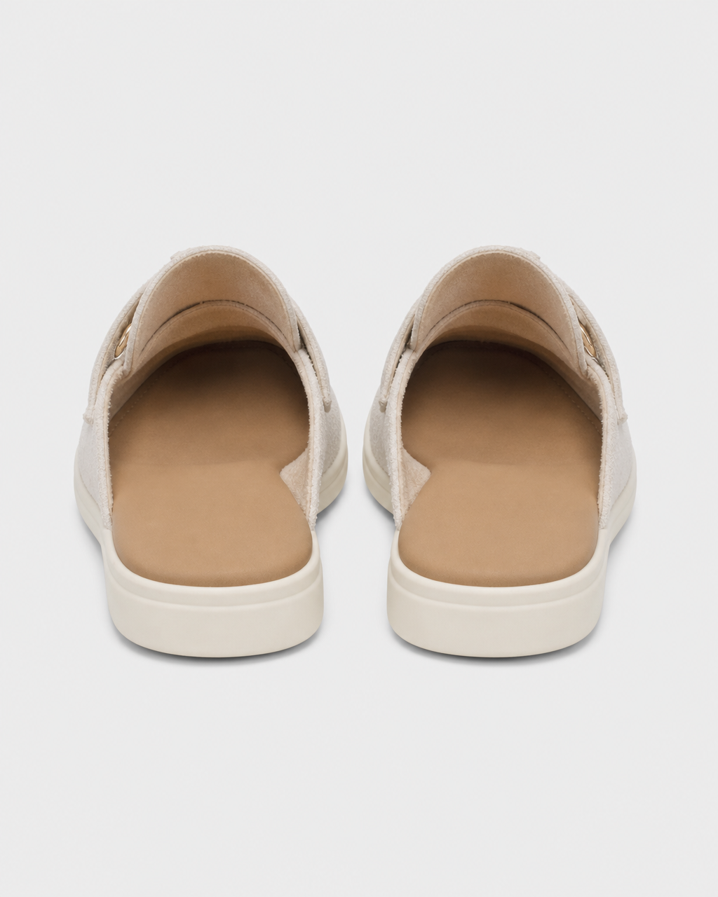 Cream backless heel view