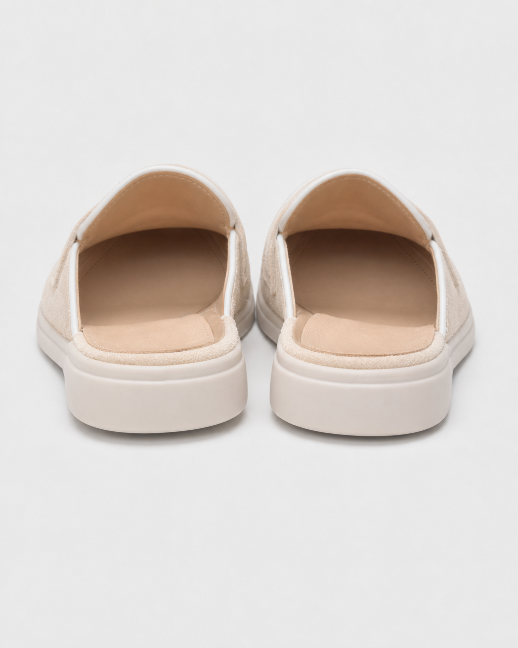 Cream backless heel view