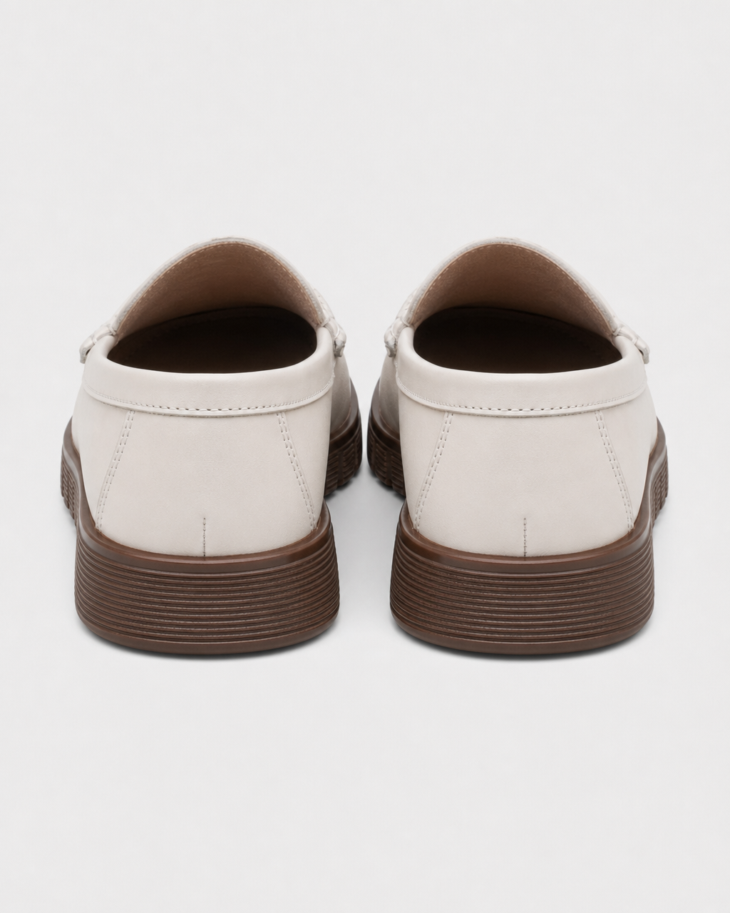 Cream flat heel view