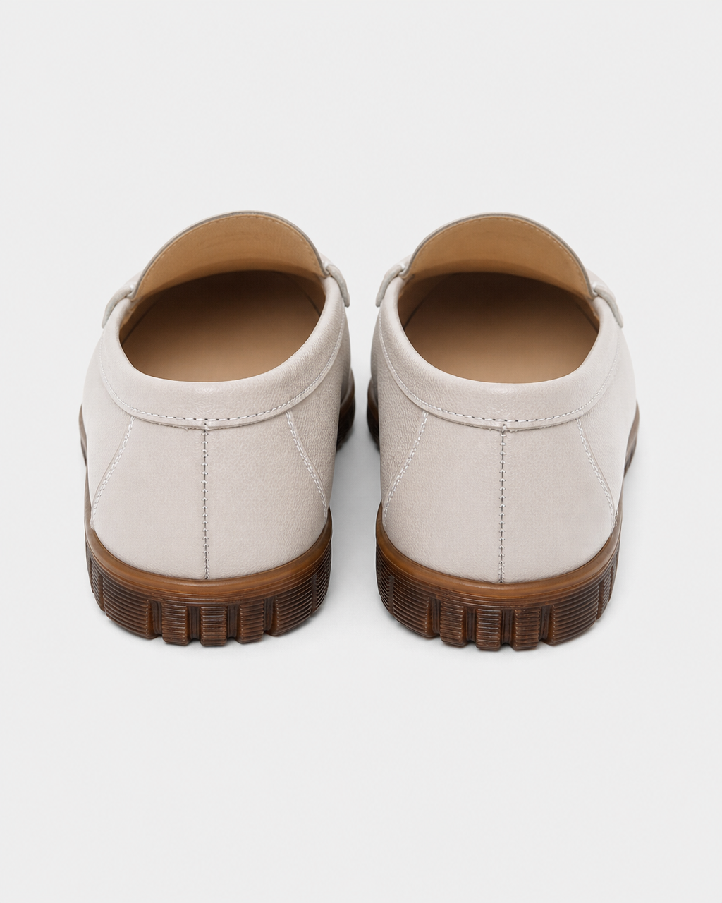 Cream flat heel view