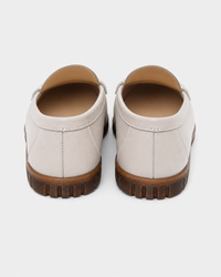 Cream flat heel view