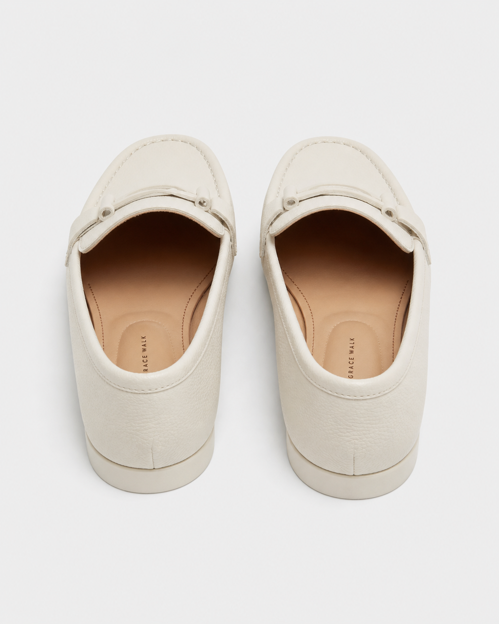Cream flat heel view