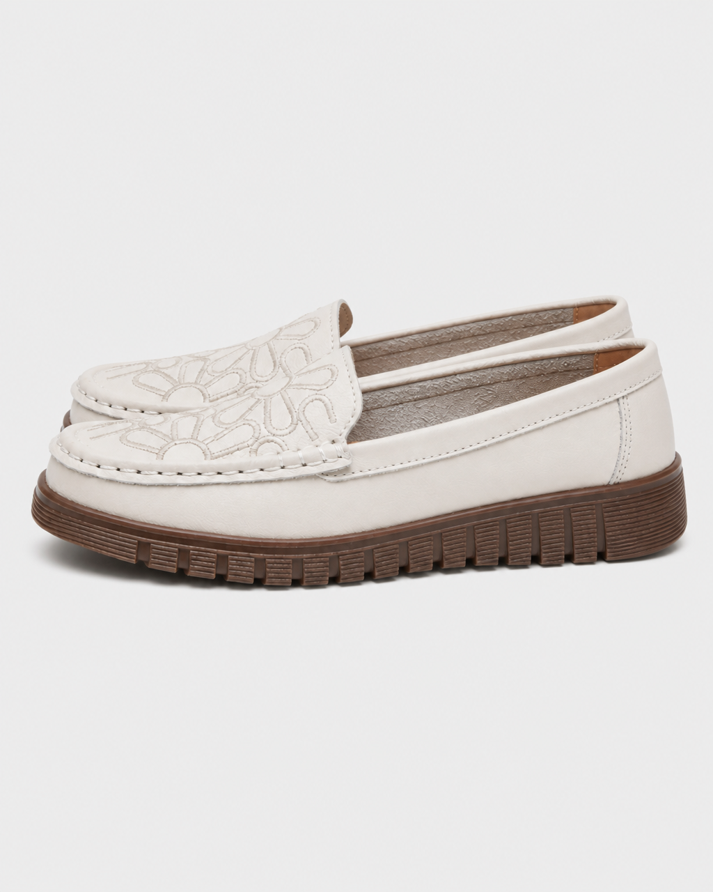 Cream flat side view