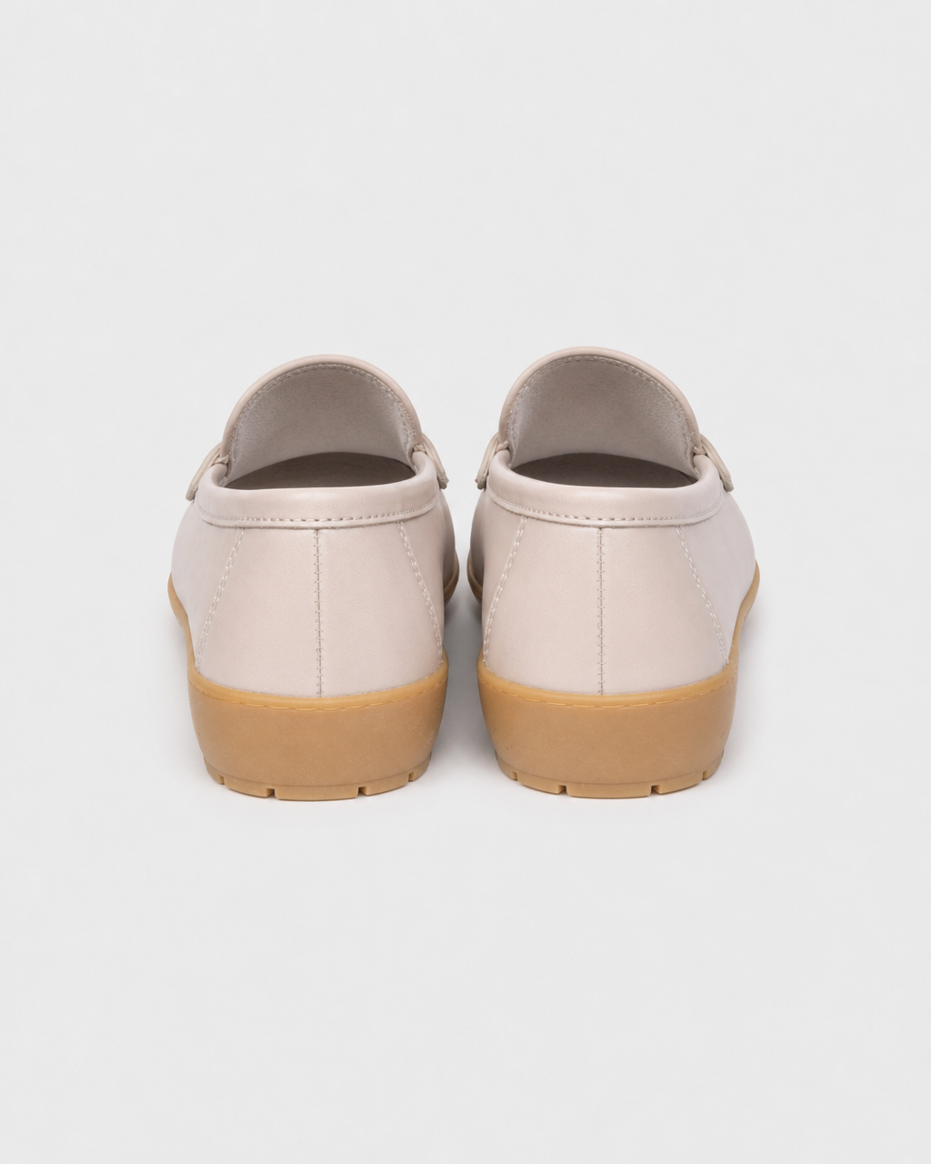 Cream platform heel view
