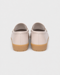 Cream platform heel view
