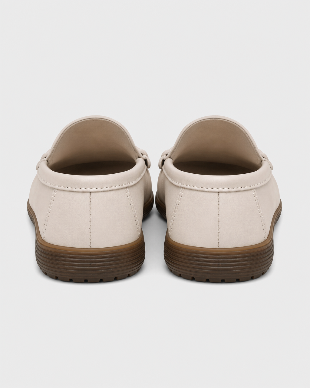 Cream platform heel view
