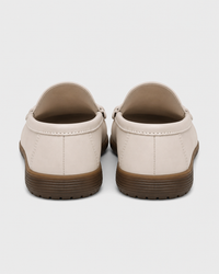 Cream platform heel view