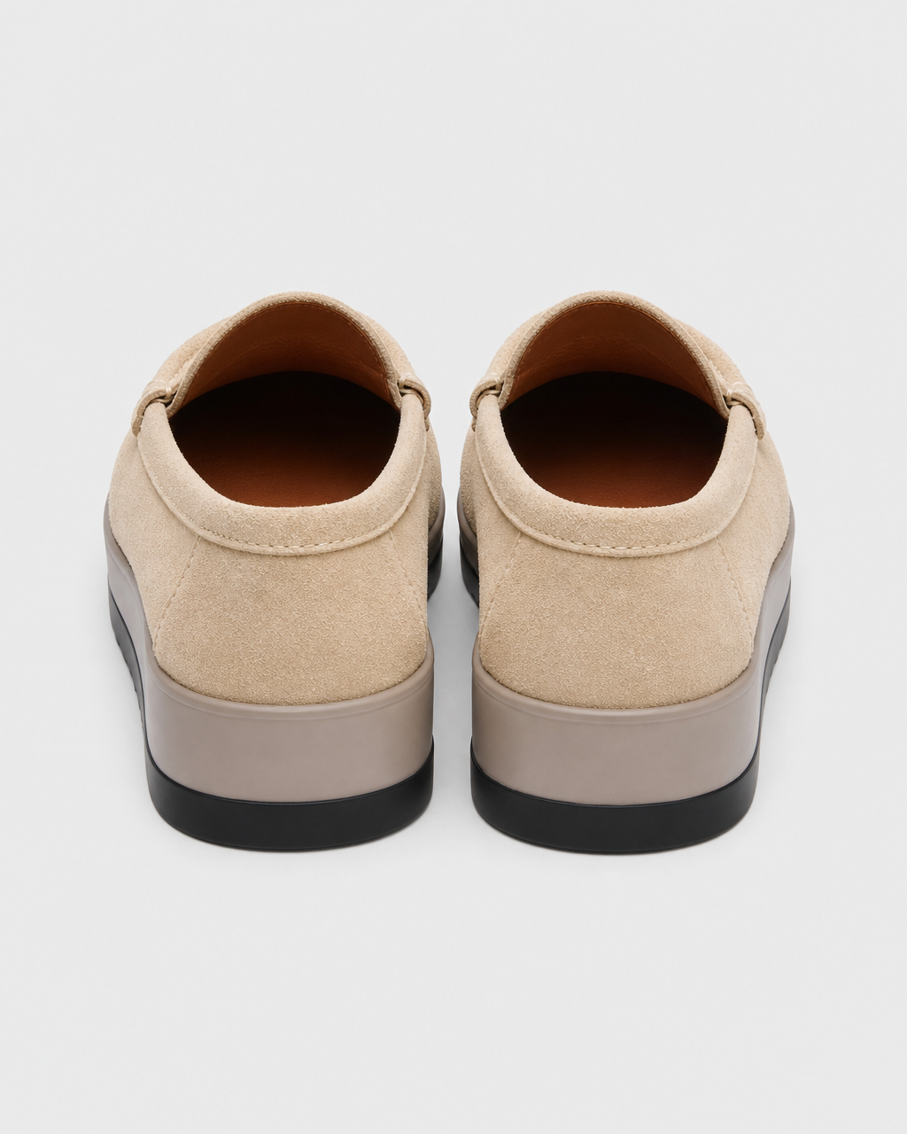 Cream platform heel view