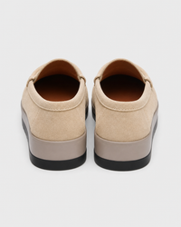 Cream platform heel view