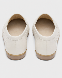 Cream platform heel view