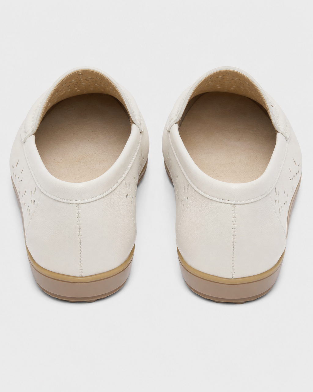 Cream platform heel view