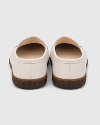 Cream platform heel view