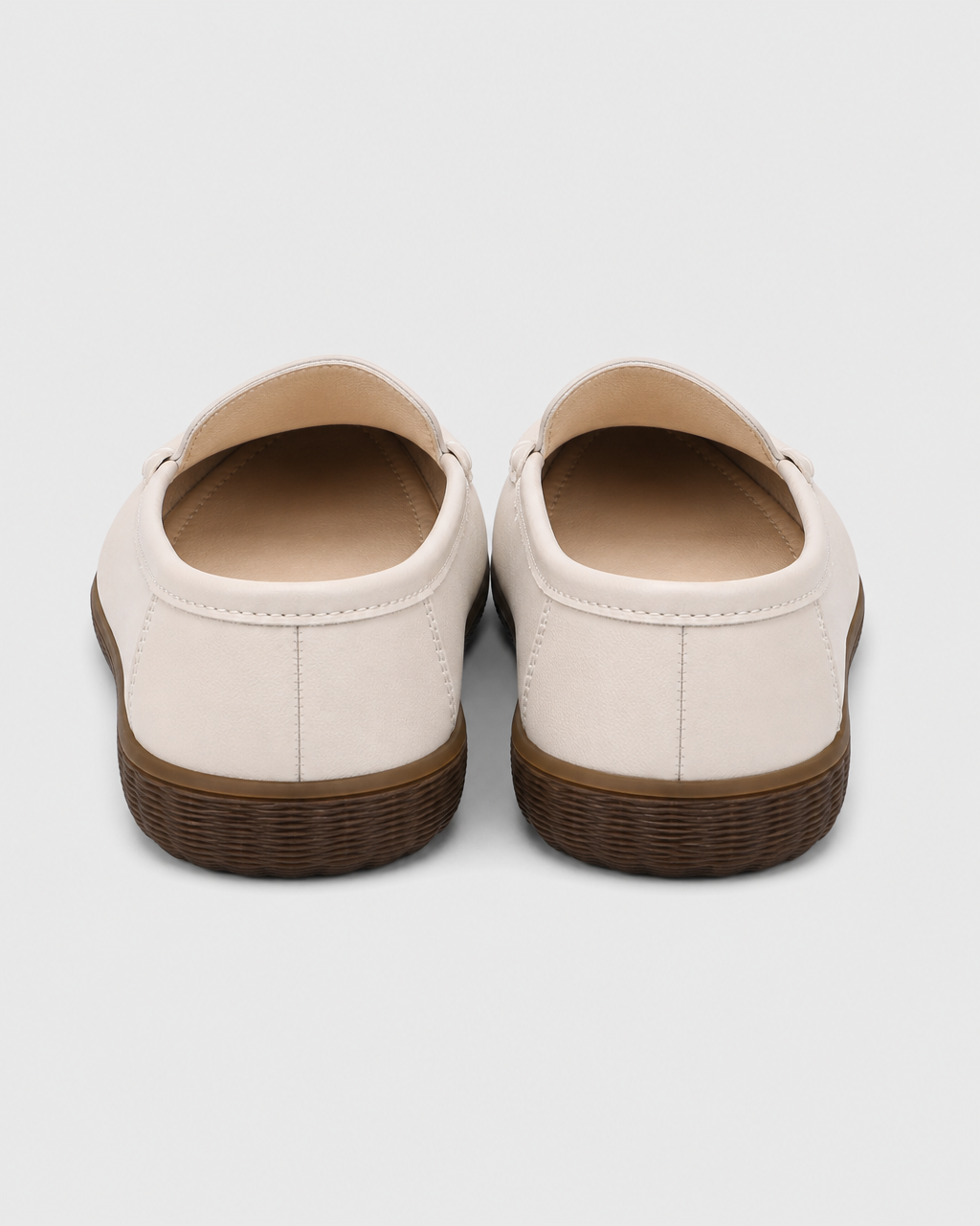 Cream platform heel view
