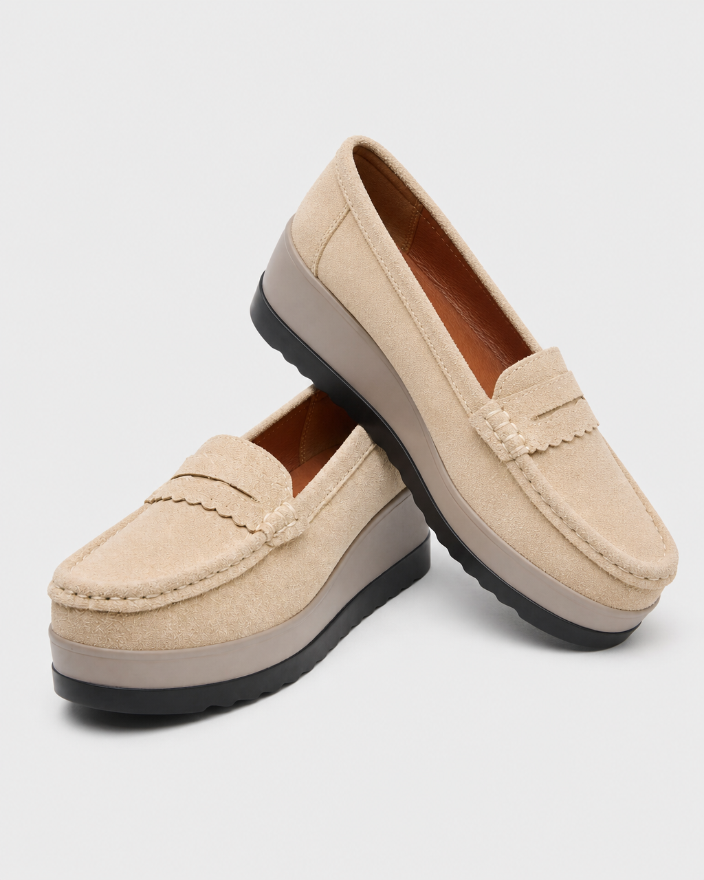 Pair of cream platform