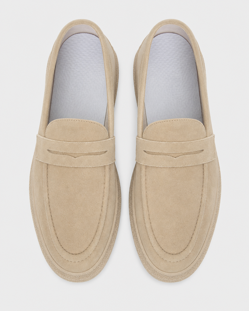 Cream slip on top view
