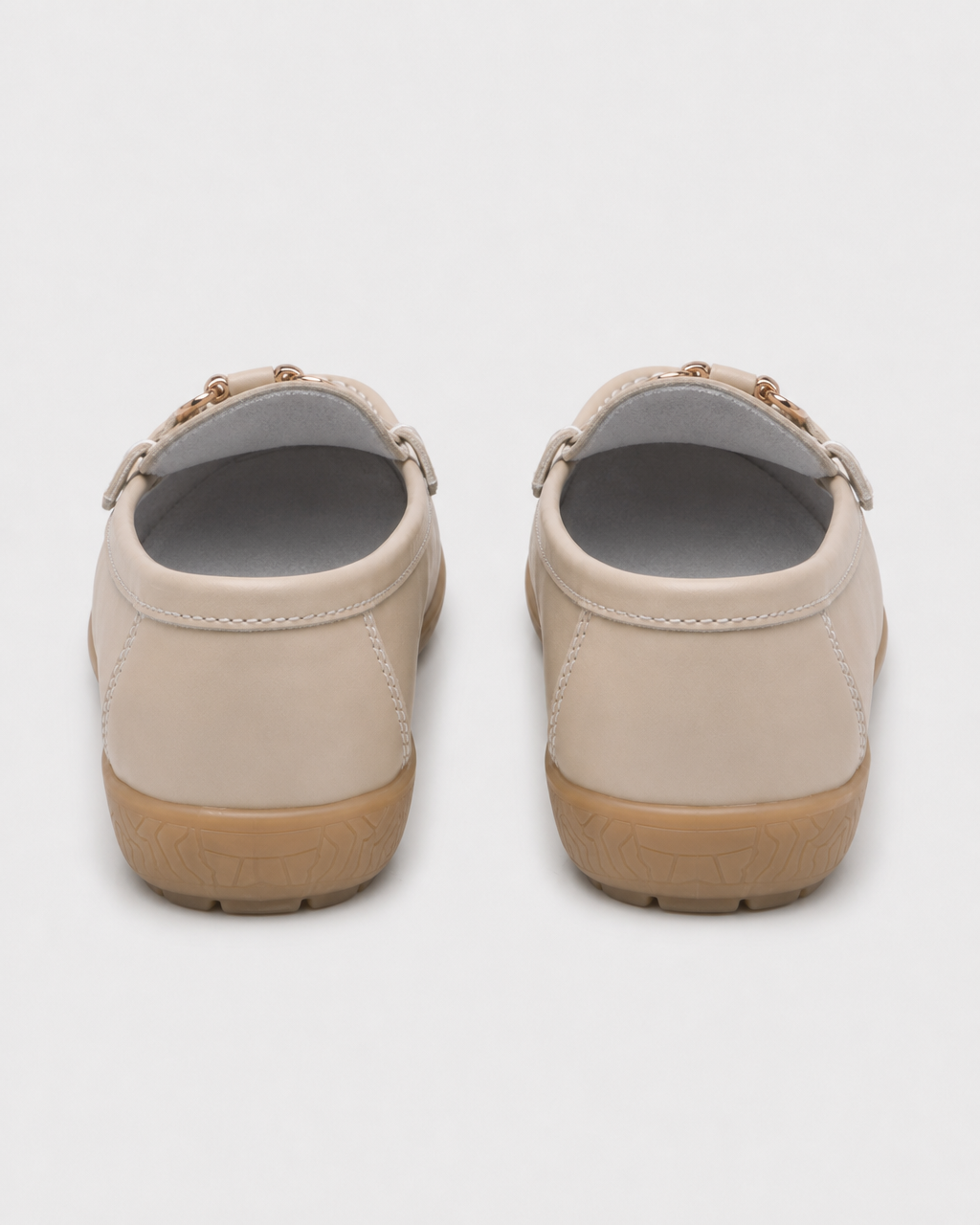 Cream tassel heel view