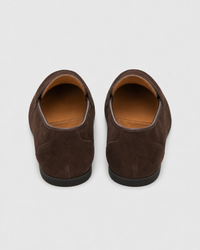 Dark brown driving heel view