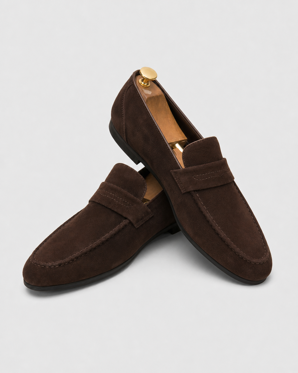 Pair of dark brown driving